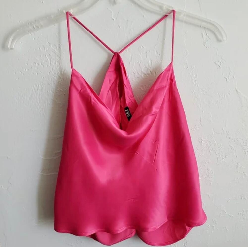 ZARA SATIN CAMISOLE LIGHT FUCHSIA
